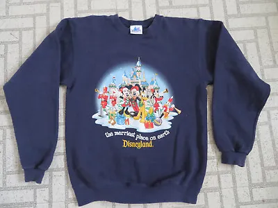 Buy Disney Disneyland Blue Sweatshirt Merriest Place On Earth Christmas Small Adult • 7.99£