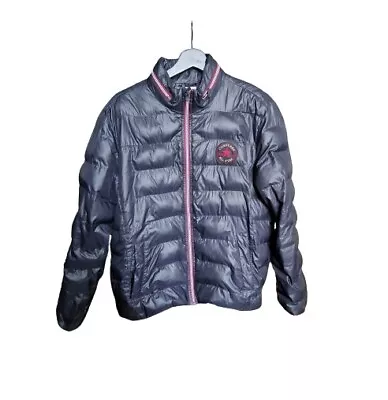Buy CONVERSE Mens Hooded Padded Jacket Black Nylon Size S AF91 • 14.99£