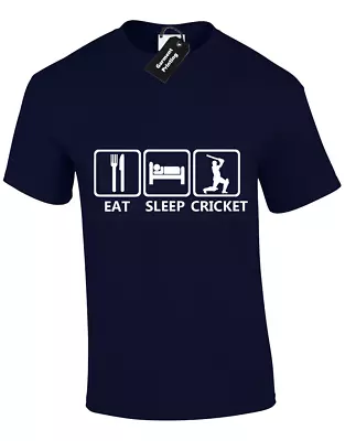 Buy Eat Sleep Cricket Kids Childrens T Shirt Boys Batting Bowling England Top Design • 7.99£