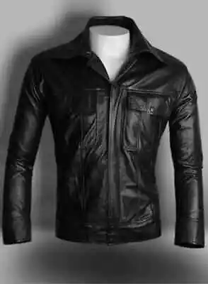 Buy Rock N Roll Elvis Presley Black Real Leather Jacket For Men • 24.99£