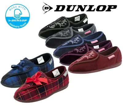 Buy Ladies Dunlop Wide House Touch Fasten Washable Memory Foam Orthopaedic Slippers • 8.99£