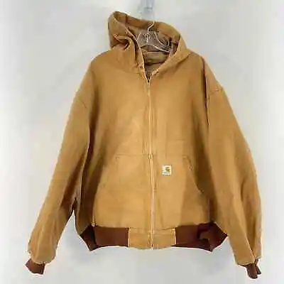 Buy Carhartt J130 Men's Brown Cotton Full Zip Bomber Jacket 2XL • 95.55£