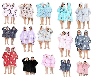 Buy Girls & Boys Oversized Christmas Hoodies Cute Kids Xmas Present Jumper Blanket • 24.99£