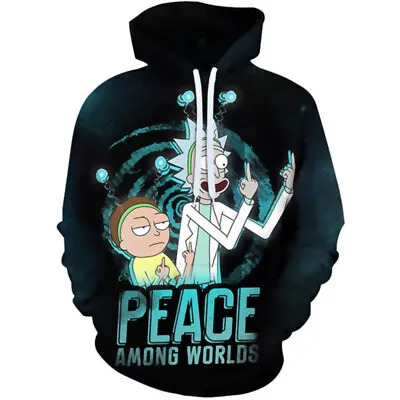 Buy Rick And Morty Hoodie Pullover Hooded Sweatshirt Casual Jacket Cosplay Costume • 26.39£