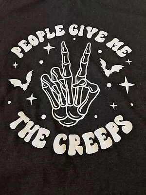 Buy People Give Me The Creeps T-shirt Cute Spooky Goth Introvert Emo Scene Bats • 5£