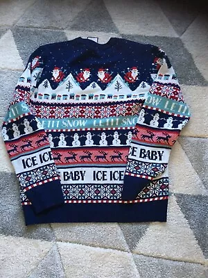Buy TU Christmas Jumper Festive Sweater Mens Gents LARGE LET IT SNOW ICE ICE BABY • 19.99£