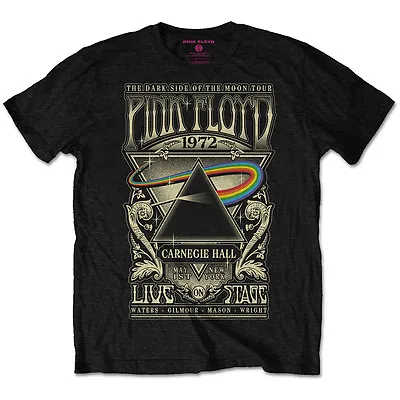Buy Pink Floyd T Shirt Carnegie Hall 1972 Officially Licensed Mens Black Tee NEW • 13.90£