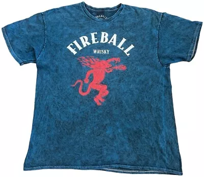 Buy Fireball Whisky Blue And Black Printed T Shirt Size XL • 15£