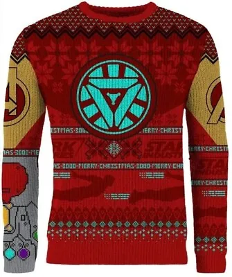 Buy Iron Man Marvel Arc Reactor Gauntlet Christmas Jumper Ugly Sweater 3xl • 29.99£