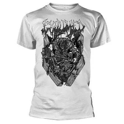 Buy Exhumed Casket Crusher White Black Logo Shirt S-XXL Official Metal Band T-Shirt • 25.28£
