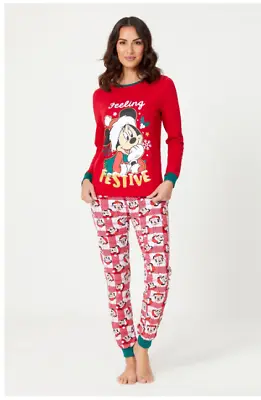 Buy New Disney Womens Plus Curve Size 20-22 Mickey Mouse Jersey Christmas Pyjamas • 2.49£