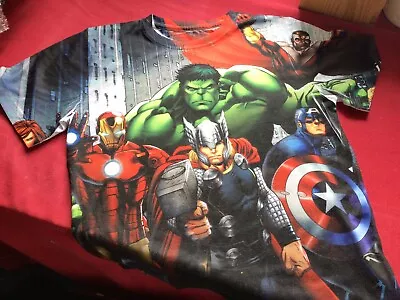 Buy Marvel Boys Age 11/12White Mix Avengers Assemble T Shirt Top Superhero Hulk Thor • 4.50£
