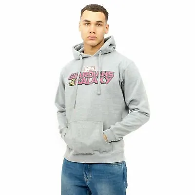Buy Official Marvel Mens Guardians Of The Galaxy Text Logo Pullover Hoody Grey S - X • 24.99£