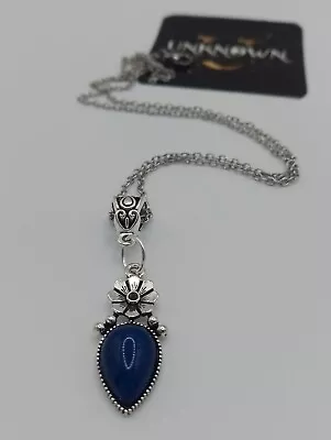 Buy Beautiful Navy  Flower Teardrop Pendant Necklace 18  Gothic Christmas Gift  • 3.95£