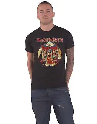 Buy Iron Maiden T Shirt Powerslave Lightning Circle Band Logo Official Mens Black • 15.95£