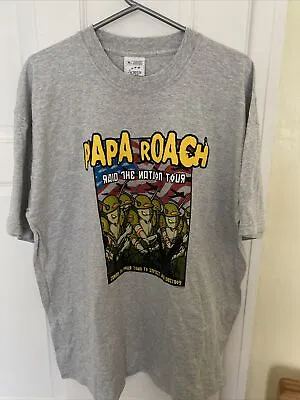 Buy Papa Roach Raid The Nation Tour 2001 Official Vintage T-Shirt • 30£