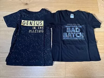 Buy 2 X Asda George Boys Black T-shirts Star Wars Bad Batch + Genius In Making 5-6Y • 2.50£