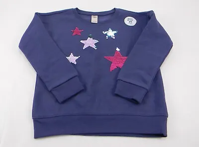 Buy OshKosh Girls Navy/Blue Sweatshirt Crew Neck Sweater Size 6/6x Flip Sequins • 7.22£