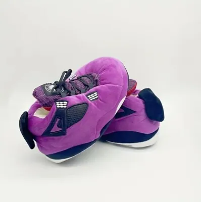 Buy Aj4 Purple Plush Sneaker Slippers • 14£
