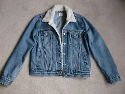 Buy GAP Girls Denim Jacket With Sherpa Collar Size S/P Petite, Never Worn. • 10£