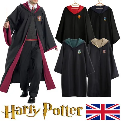 Buy Harry Potter Cosplay Hooded Cape Gryffindor Ravenclaw Halloween Robe Cloak UK • 16.79£
