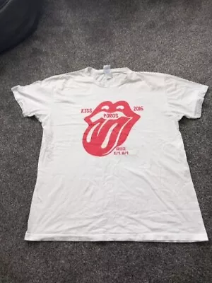 Buy Rolling Stones Tour T Shirt Greece 2016 White XL • 12.99£