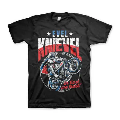 Buy Evel Knievel Wheelie T-Shirt Black • 21.38£