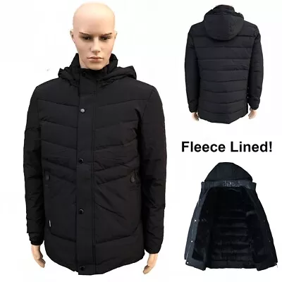Buy Mens NEW Puffer Jacket Warm Padded Detachable Hooded Lined Coat Outer Wear • 31.19£