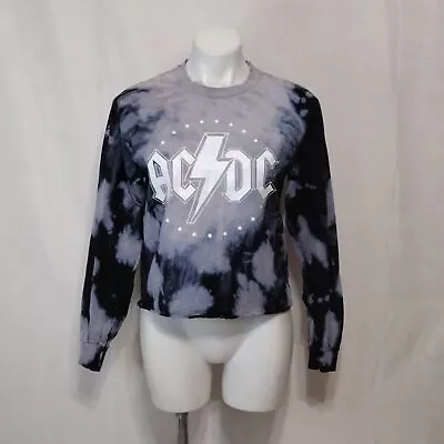 Buy AC/DC Tie Dye Cropped Long Sleeves Pullover Top Small/ Medium • 29.19£