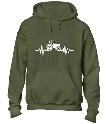 Buy Heartbeat Tractor Hoody Hoodie Cool Farming Design Farm Top Gift Present • 16.99£