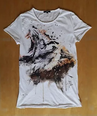 Buy Tigha Tiger Print T-shirt White Size Small • 4£