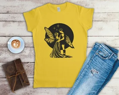 Buy Fairy Couple Ladies Fitted T Shirt Sizes Small-2XL • 12.49£