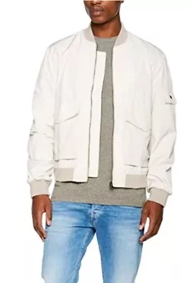 Buy New Look Men's Maddox Fashion Beige Bomber Jacket Size Small, • 14.95£