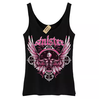 Buy Sinister T-Shirt Skull Wings Gothic Vest Womens • 12.95£