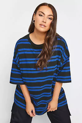 Buy Yours Curve Women's Plus Size Double Stripe Oversized Boxy T-Shirt • 12.50£