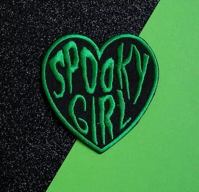 Buy Spooky Girl Iron On Patch Creepy Green Heart Gothic Emo Mystic Pagan Halloween • 4.50£