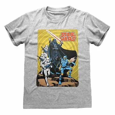 Buy Men's Star Wars Darth Vader Retro Poster Grey T-Shirt • 9.99£