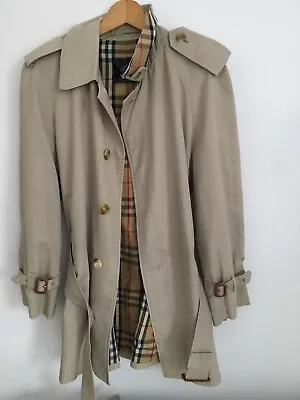Buy Burberry Mens L Large 40-42 Trench Check Lined Coat Raincoat Jacket Mac • 0.99£