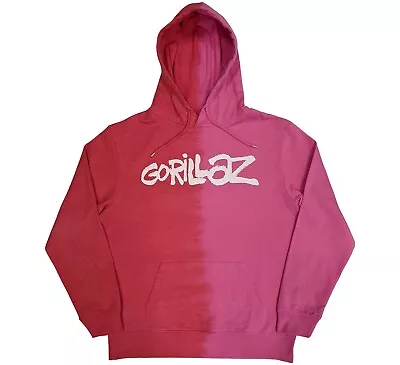 Buy Gorillaz Unisex Pullover Hoodie: Two-Tone Brush Logo -  Pink Red  Cotton • 27.99£