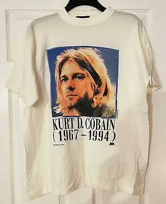 Buy Nirvana T Shirt Kurt Cobain 1967 - 1994 VINTAGE 1995 XL Painting RARE Grunge • 499.99£