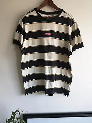 Buy Levis Striped Oversized/Relaxed Fit Tshirt Ivory/black Mens Medium • 25£