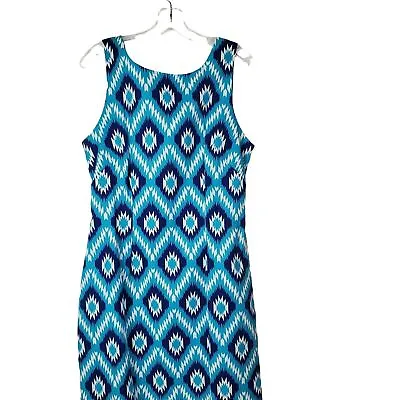 Buy Macbeth Collection Dress Womens M Blue Pink Lined Sleeveless Preppy Cotton NWT • 29.46£