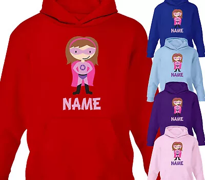 Buy Girls Personalised Superhero Hoodie Girl Childrens Kids Hoody Present Gift • 15.95£