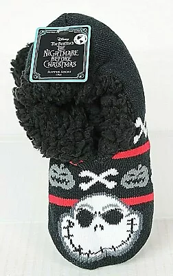 Buy JACK SKELLINGTON Fuzzy Grip Slipper Socks Nightmare Before Xmas Kids Sz 4-10 NWT • 11.29£