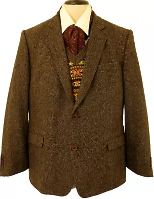 Buy Magee Mens 46  Brown Herringbone Tweed Jacket • 59£