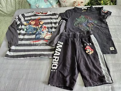 Buy Boys Age 7-8 Clothes Bundle 3 Items Super Mario Hulk DK Tops Shorts - See Notes • 6.99£
