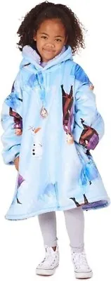 Buy Disney Frozen Girls Oversized Pullover Hoodie Jacket Plush Lined Fits Sizes 4-10 • 20.02£