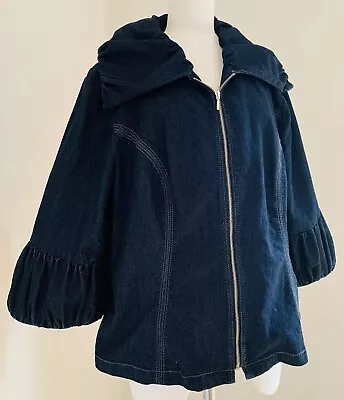 Buy VENEZIA Dark Blue Soft Denim Jacket US22 UK26 • 15£
