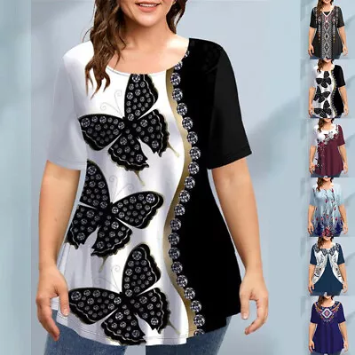Buy Plus Size 20-28 Womens Floral Tunic Tops Ladies Casual Loose T Shirt Blouse Tee • 2.99£