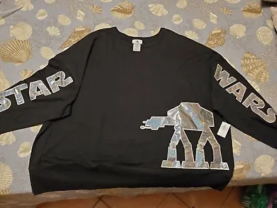 Buy Disney Womens Star Wars At-At Walker Iridescent Sweatshirt SZ M • 33.14£